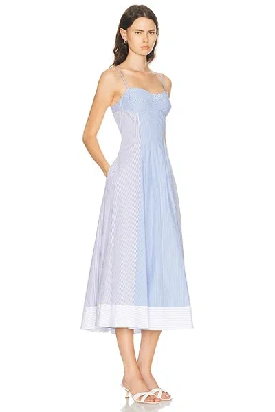 Simkhai Chamberlain Cotton Midi Dress Periwinkle Multi Stripe In Blue