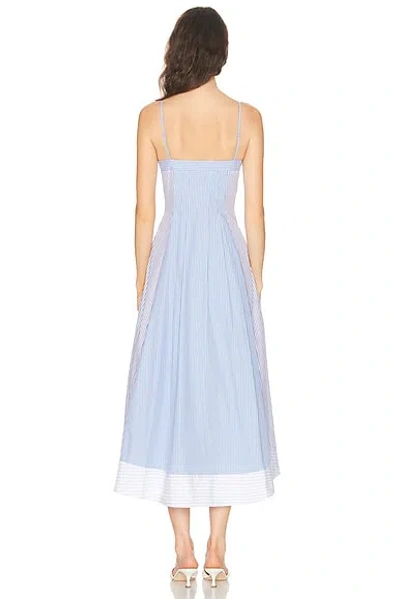 Simkhai Chamberlain Cotton Midi Dress Periwinkle Multi Stripe In Blue