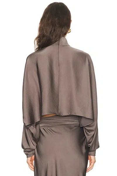 Lapointe Lightweight Satin Caftan Top In Gray