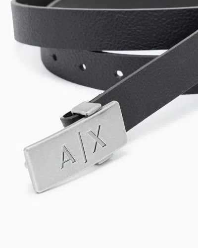 Armani Exchange Smooth Leather Belt Without Buckle In Pattern