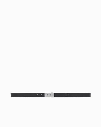 Armani Exchange Smooth Leather Belt Without Buckle In Pattern