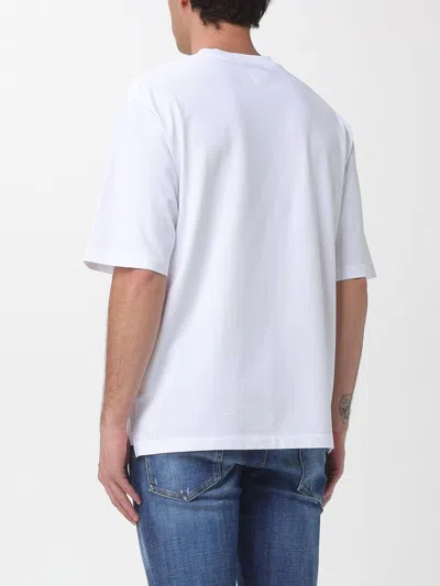 Dsquared2 Men White Crewneck T-shirt With Logo Lettering On The Front In Cotton Man In White