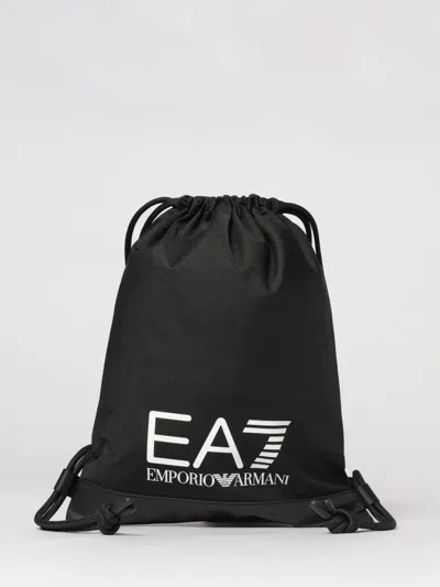Ea7 Logo-print Drawstring Backpack In Black