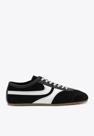 Dries Van Noten Sneakers Contrast Stitching Low Top Rubber Sole In Black