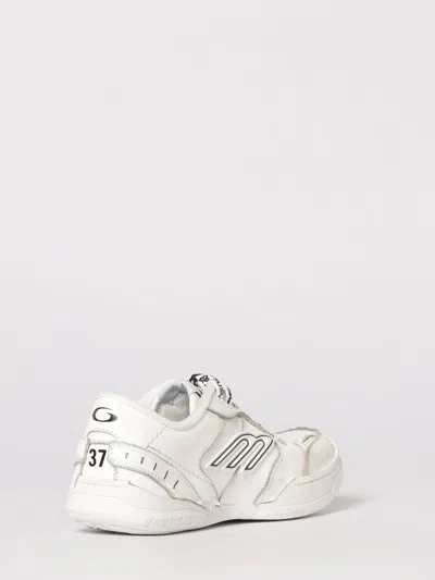 Balenciaga Women Hamptons Worn-out Leather Low-top Sneakers In Neutral