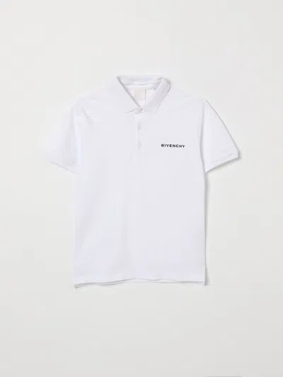 Givenchy Kids Polo Maniche Corte In White