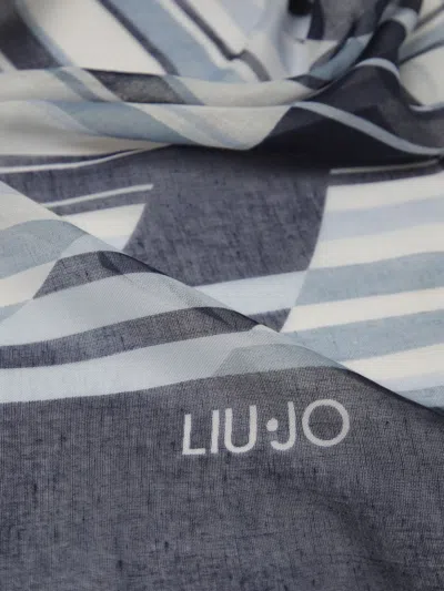 Liu •jo Striped Patterned Scarf In Blue