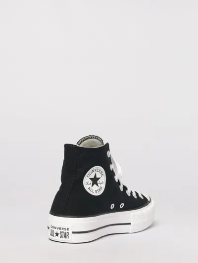 Converse Black Polyester High Top Sneakers In Black