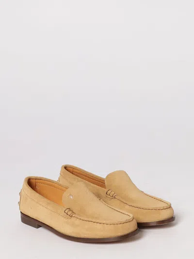 Tod's Beige Loafers With Embossed Logo And Stud Details On The Back In Leather Woman In Brown