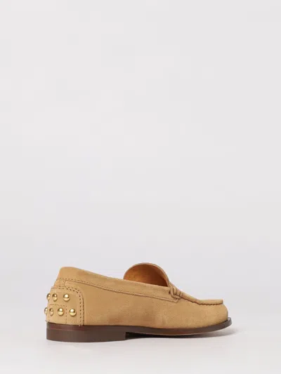 Tod's Beige Loafers With Embossed Logo And Stud Details On The Back In Leather Woman In Brown