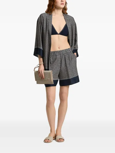 Peserico Patterned Blouse In Blue