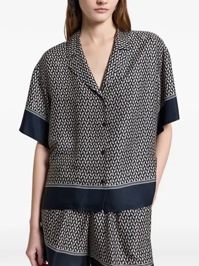 Peserico Patterned Blouse In Blue