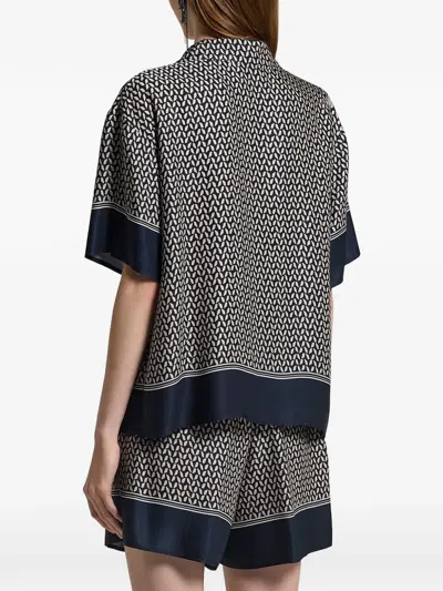 Peserico Patterned Blouse In Blue