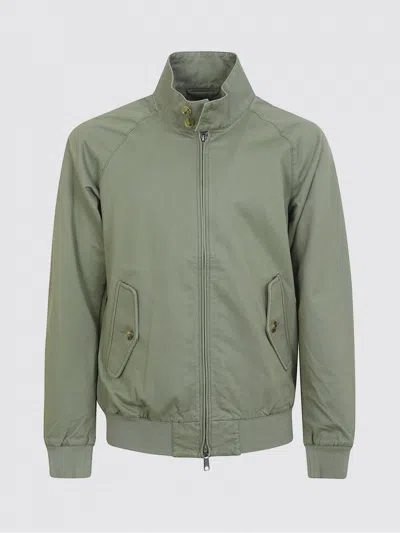 Baracuta Green Lightweight Stand Collar Jacket In Animal Print