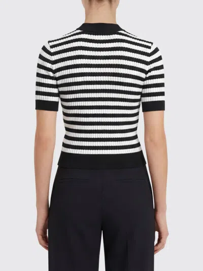 Patou Cotton Sweater With Striped Pattern In Black