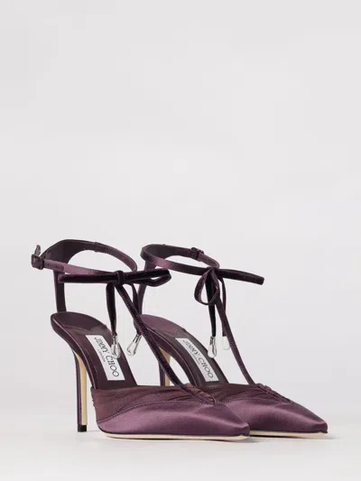 Jimmy Choo Afia Mesh 100 Satin And Ruched Tulle Sandal Sandals Violet In Purple