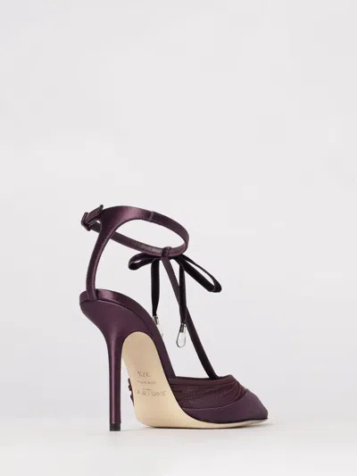 Jimmy Choo Afia Mesh 100 Satin And Ruched Tulle Sandal Sandals Violet In Purple