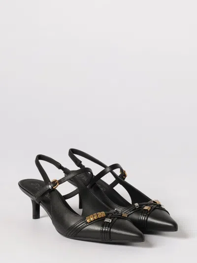 Pinko Gloria 18 Leather Pumps With Metal Lettering Detail In Black