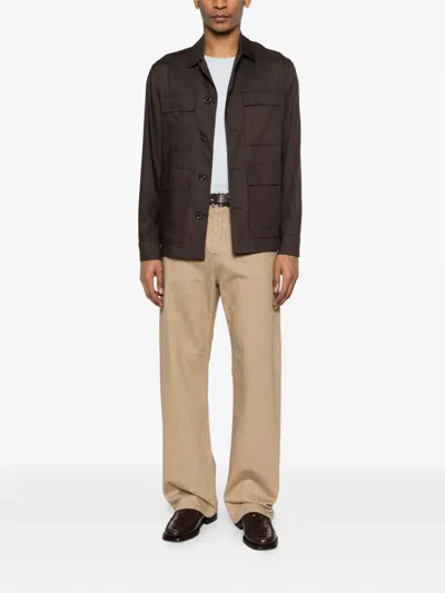 Montecore Buttoned Pocket Jacket In Brown