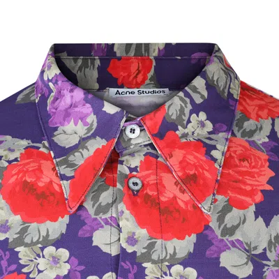 Acne Studios Flower Printed Shirt In Multi