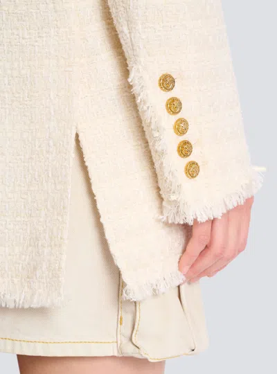 Balmain 2-button Tweed Jacket In Neutral