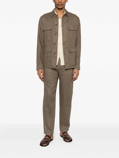 Duno Elasticated Trousers In Brown