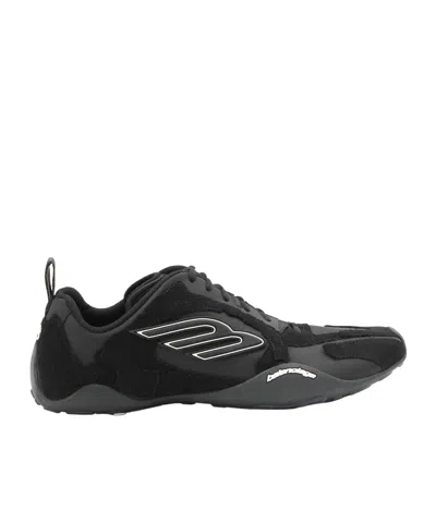 Balenciaga Black Canvas And Corduroy Monday Ultra Sneakers In Black
