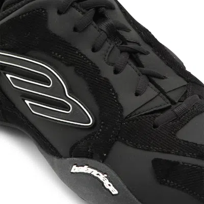 Balenciaga Black Canvas And Corduroy Monday Ultra Sneakers In Black