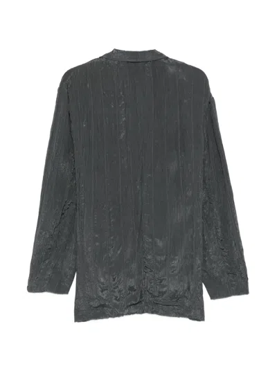 Alysi Single-breasted Flap-pocket Blazer In Gray