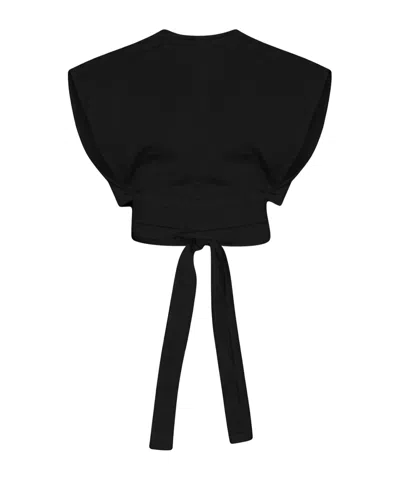 Alaïa Belted Wool Top In Black