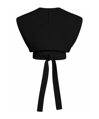 Alaïa Belted Wool Top In Black