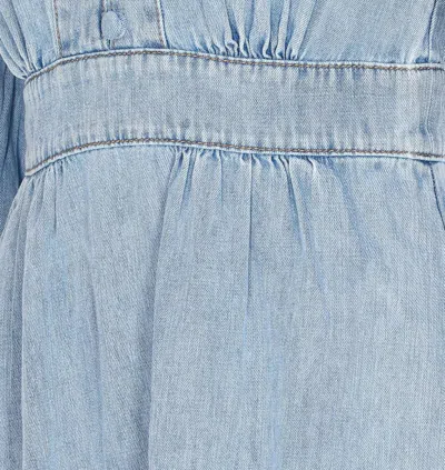 Zimmermann V-neck Flared Denim Midi Dress In Blue