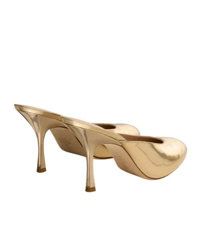 Stuart Weitzman Pointed Toe Metallic Finish Slip On Mules In Animal Print