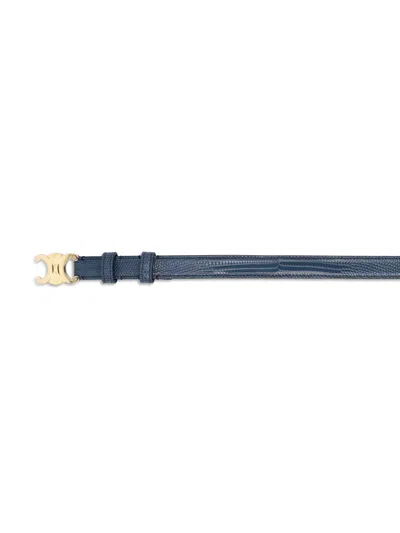 Celine Logo Belt In Blue