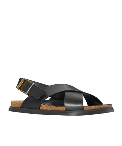 The Row Buckle Crisscross Sandal In Black