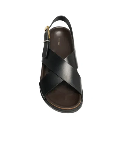 The Row Buckle Crisscross Sandal In Black
