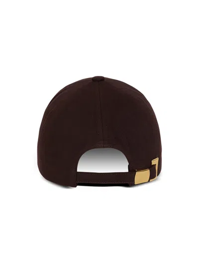 Balmain Logo-embroidery Baseball Cap In Brown