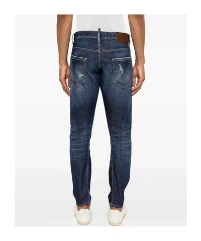 Dsquared2 Belt Loop Jeans In Blue