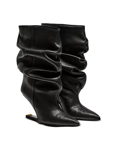 Balmain No Wedge Ankle Boots In Black