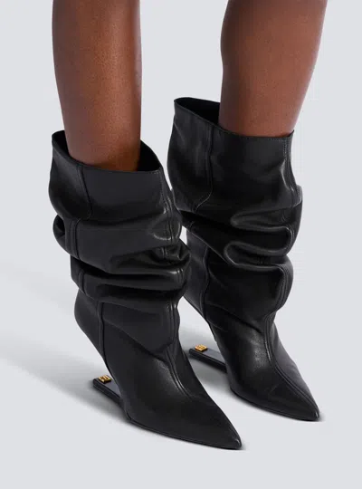 Balmain No Wedge Ankle Boots In Black