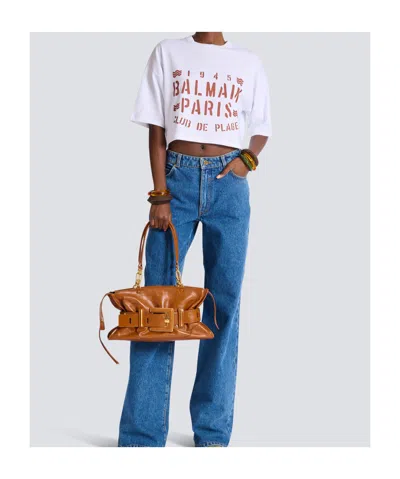 Balmain Plage Print T-shirt In White