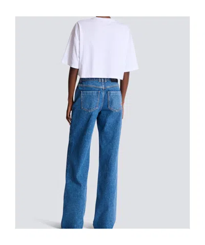 Balmain Plage Print T-shirt In White