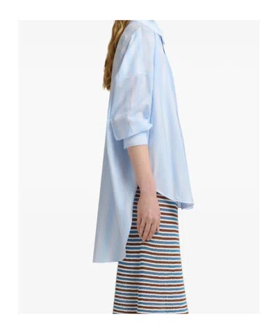 Marni Striped Panel Shirt In Blue