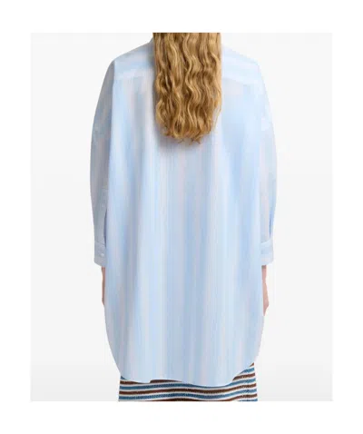 Marni Striped Panel Shirt In Blue