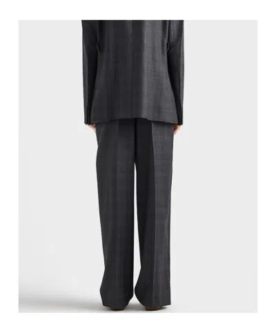 Prada Pleated Wool Drawstring Trousers In Black
