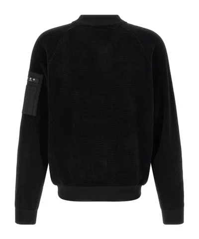 Tatras Gavrio Bomber Jacket Textured Fabric Ribbed Cuffs In Black