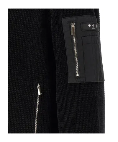 Tatras Gavrio Bomber Jacket Textured Fabric Ribbed Cuffs In Black