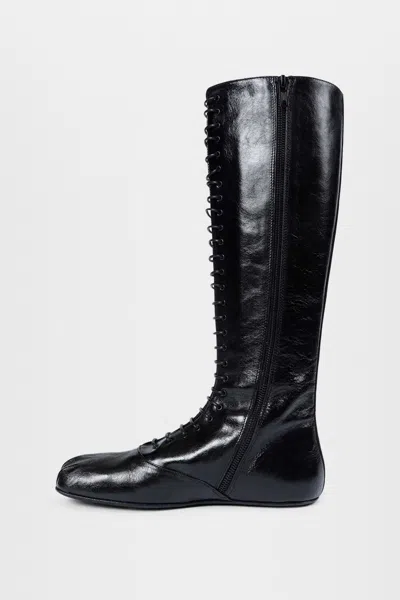 Ann Demeulemeester Ysha Boots In Semi-shiny Leather In Black