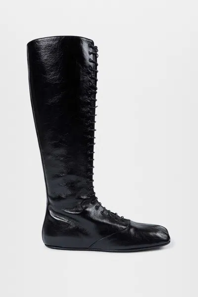 Ann Demeulemeester Ysha Boots In Semi-shiny Leather In Black