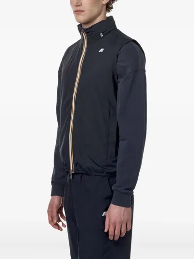 K-way Valen Stretch Dot Zip-fastening Sleeveless Vest In Blue